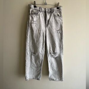 Stylish Gray Distressed Girl  Jeans